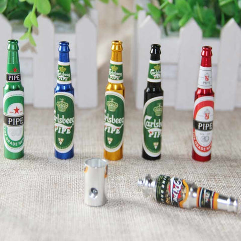 Mini Beer smok Metal Pipes Portable Creative Smoking Pipe Herb Tobacco Pipes Gifts Narguile Weed Grinder Smoke