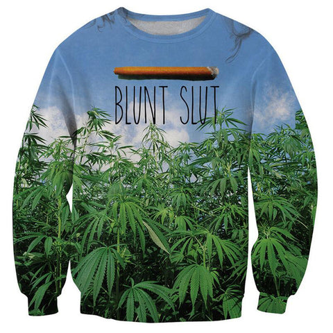 Women Men Blunt Slut v2 Sweatshirt Weed Leaf 3d Pull Sweats Fashion Clothing Jumper Tops Coat Hoodies plus size S-3XL