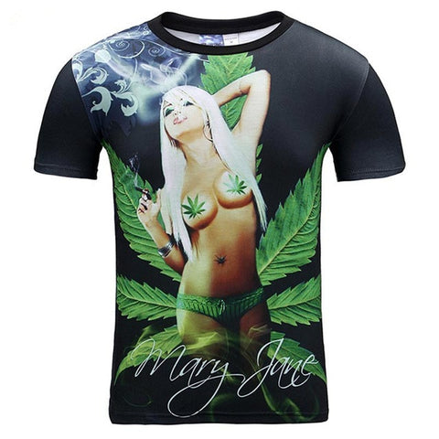 3d t-shirt digital print weeds green leaves cool  t shirt plus size