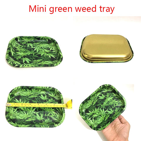 Mini 18cm Rolling Tray Tobacco Storage Plate  Discs for Smoke Green Weed Herb Grinder Water Pipe Hookah Shisha Glass