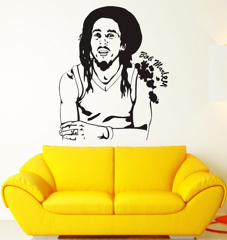 Wall Sticker Bob Marley Reggae Music Weed Rastafarian Vinyl Decal